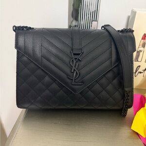 Saint Laurent Black Quilted Shoulder Bag